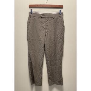 Patrick James Mens Pants Size 32 Gray Wool Super 120s Flat Front Comfort Eze